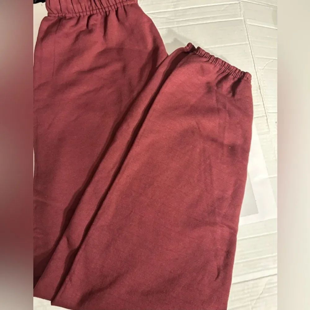 🛍️Casual Elastic Waist Pants size:L Color: Burgundy 🔥
